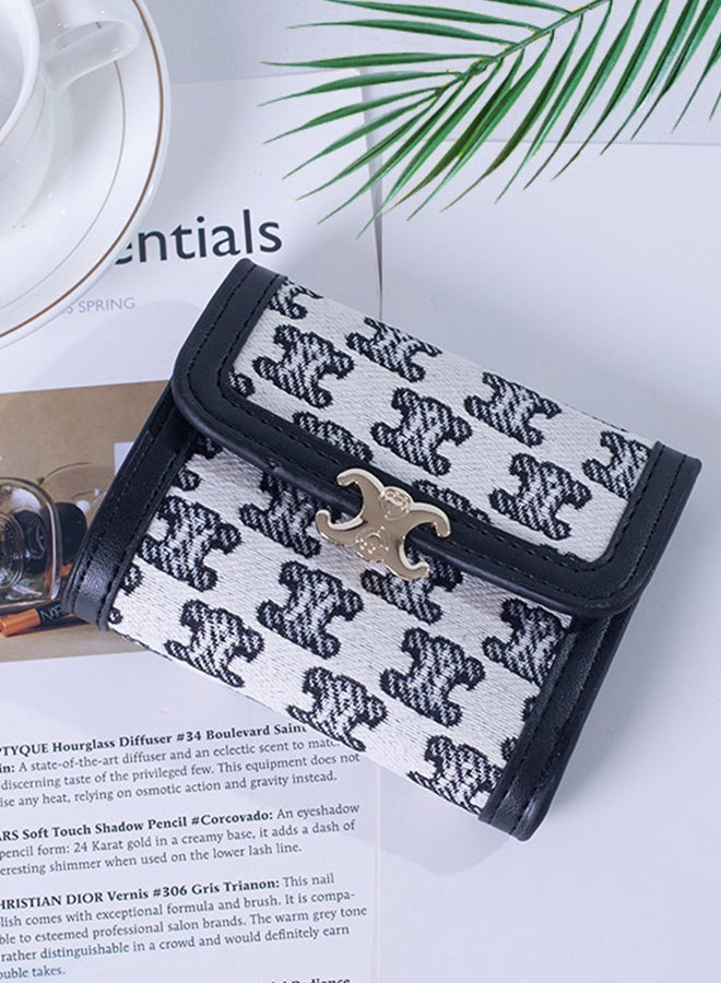 Women's Multi-Function Three Fold Short Canvas Wallet  - Image 1