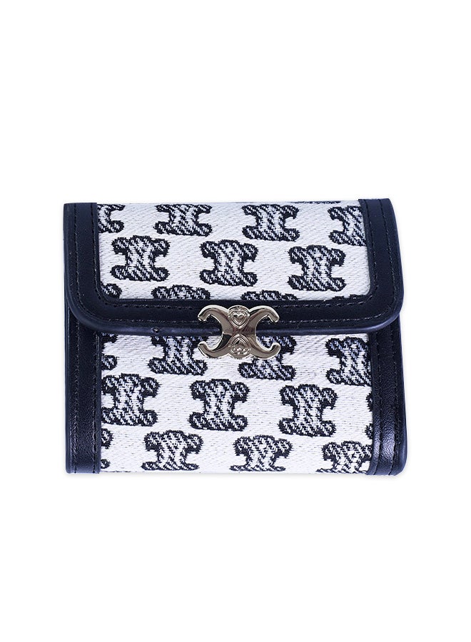 Women's Multi-Function Three Fold Short Canvas Wallet  - Image 2