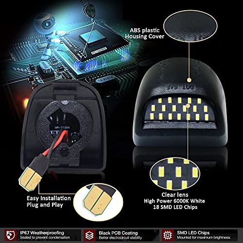 Bestview أفضل مجموعة أضواء لوحة الترخيص LED متوافقة مع 1999-2013 شيفروليه سيلفرادو GMC سييرا 1500 2500 3500 HD سوبربان تاهو كاديلاك إسكاليد EXT يوكون XL، مصباح لوحة خلفي 6000K أبيض - Image 2
