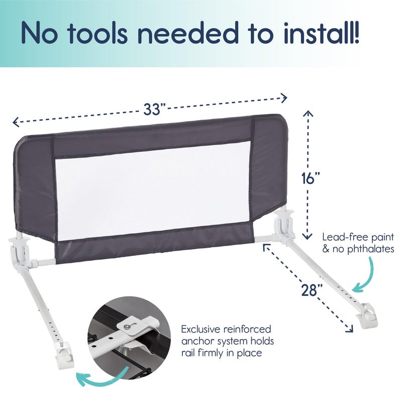 Hiccapop Convertible Crib Bed Rail for Toddlers, Crib Rail Guard with Reinforced Anchor Safety - Image 3