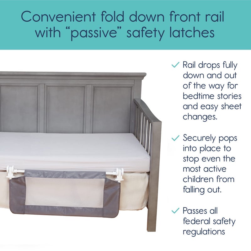 Hiccapop Convertible Crib Bed Rail for Toddlers, Crib Rail Guard with Reinforced Anchor Safety - Image 2