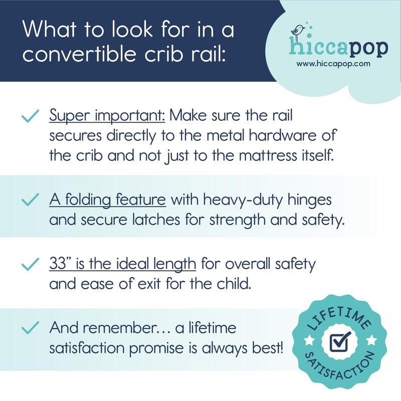 Hiccapop Convertible Crib Bed Rail for Toddlers, Crib Rail Guard with Reinforced Anchor Safety - Image 5
