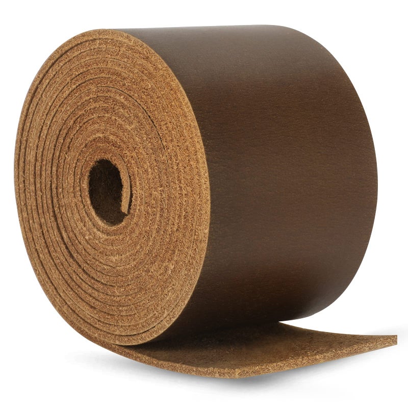 Ringsun 2 Inches Wide Flat Leather Straps for Crafts, Full Grain Leather Strips for Crafts, Tooling (2mm Thick 72.5 Inches Long Dark Brown) - Image 1