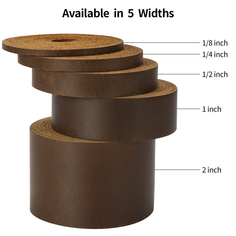 Ringsun 2 Inches Wide Flat Leather Straps for Crafts, Full Grain Leather Strips for Crafts, Tooling (2mm Thick 72.5 Inches Long Dark Brown) - Image 4