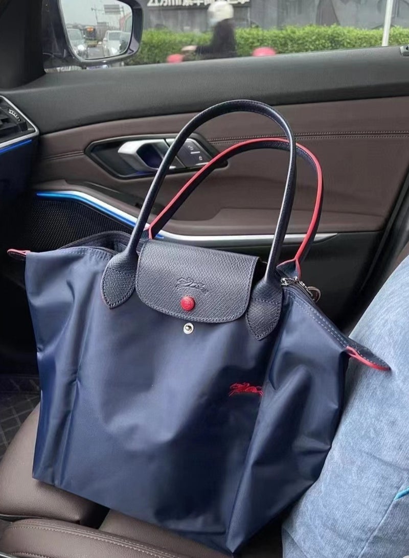 Women's Medium tote, handbag, shoulder bag, navy blue color scheme of classic theme bag - Image 4