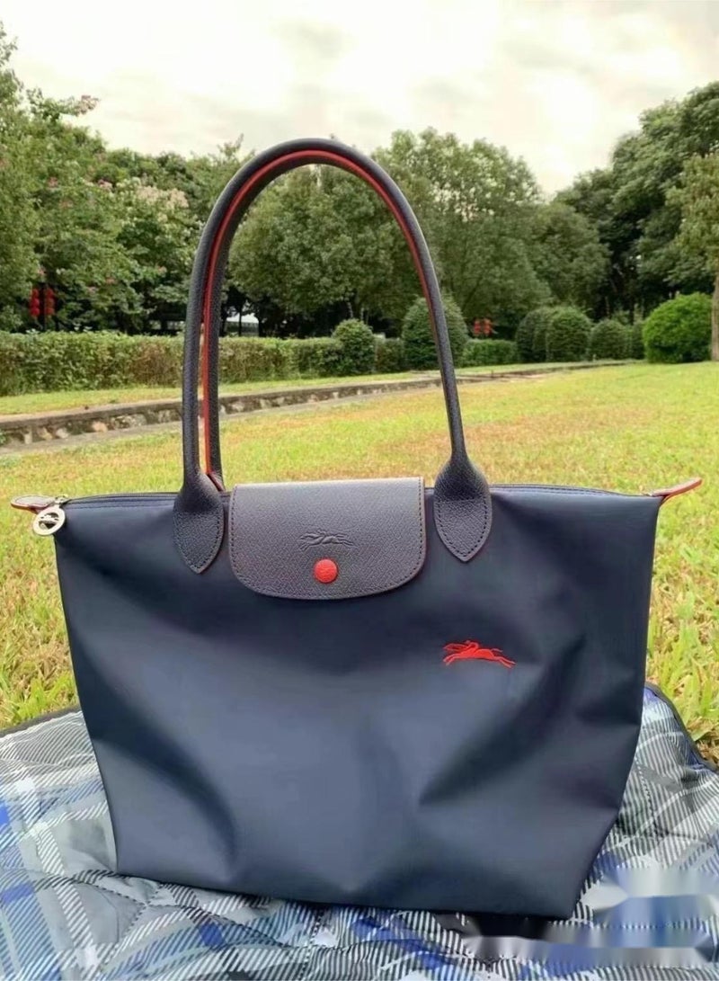 Women's Medium tote, handbag, shoulder bag, navy blue color scheme of classic theme bag - Image 5