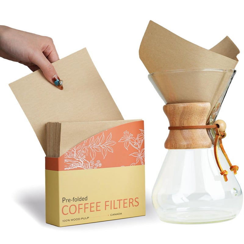 Bake Choice Pre-folded Natural Unbleached Coffee Filters - 50 Pack, Compatible with Pour-Over Coffee Makers - Image 1
