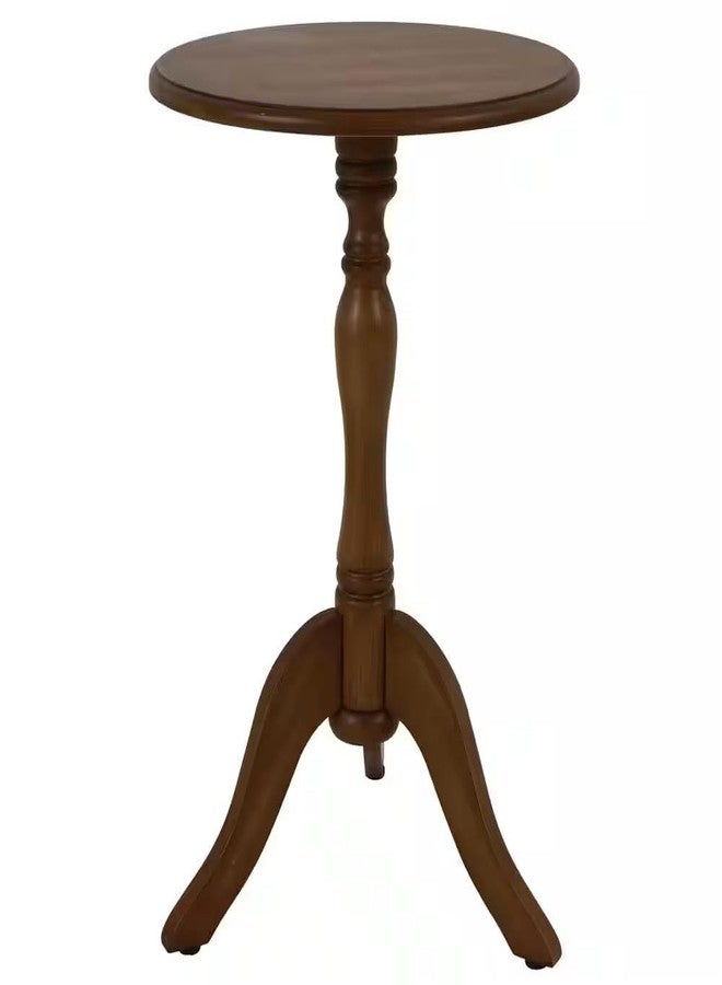 Decor Therapy Simplify Round Pedestal Accent Side Table, Chic & Compact MDF Furniture for Traditional Stylish Spaces - Honeynut - (15" x 15" x 24") - Image 1