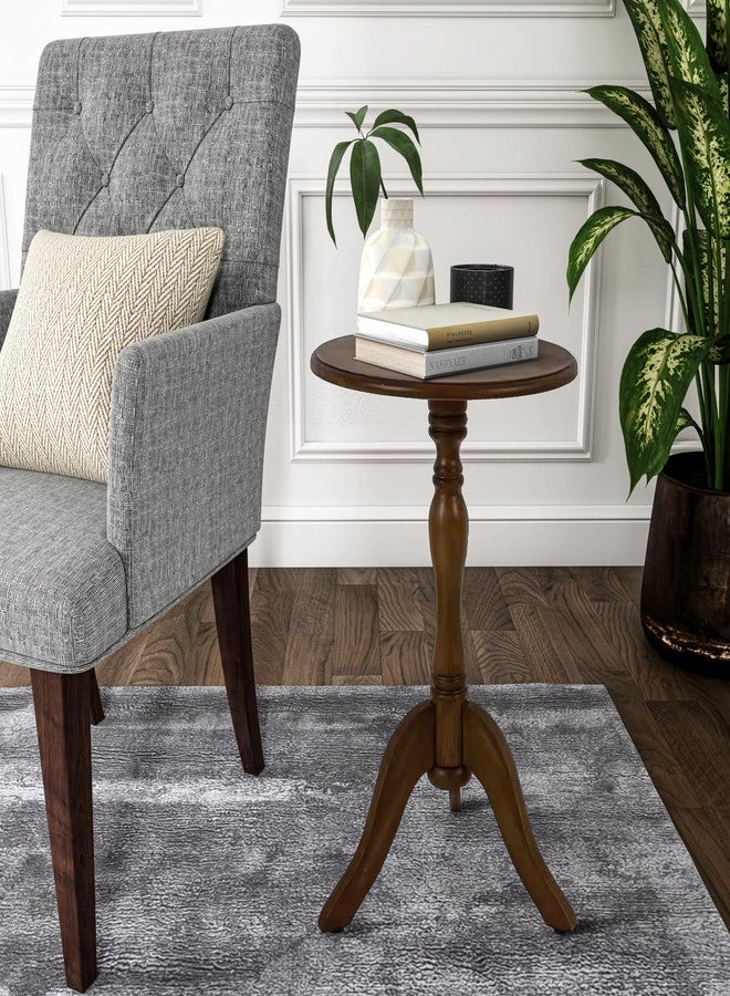 Decor Therapy Simplify Round Pedestal Accent Side Table, Chic & Compact MDF Furniture for Traditional Stylish Spaces - Honeynut - (15" x 15" x 24") - Image 3