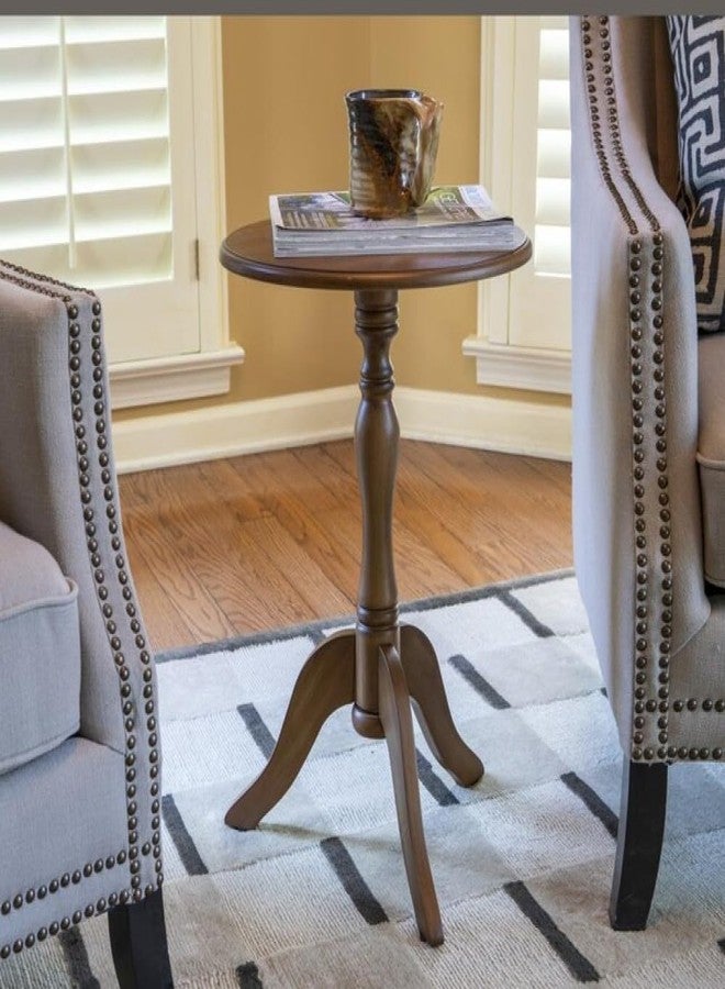 Decor Therapy Simplify Round Pedestal Accent Side Table, Chic & Compact MDF Furniture for Traditional Stylish Spaces - Honeynut - (15" x 15" x 24") - Image 2