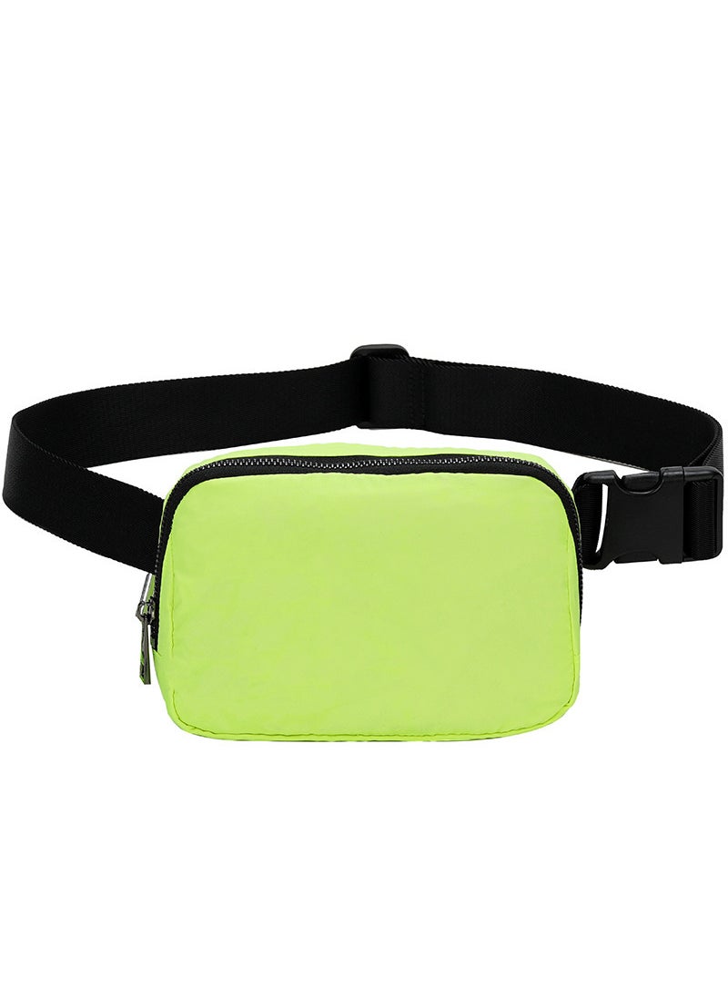 Generic Unisex Nylon Outdoor Sports Running Bag Waterproof Crossbody Chest Pack For Men And Women Lulu Same Style Waist Bag fluorescent green 