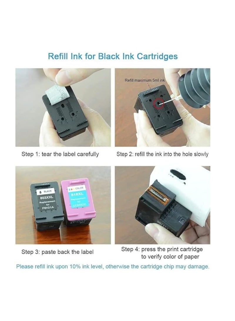 Terabyte Cartridge Refill Ink For All Printer Set (Black.100ml)  - Image 2