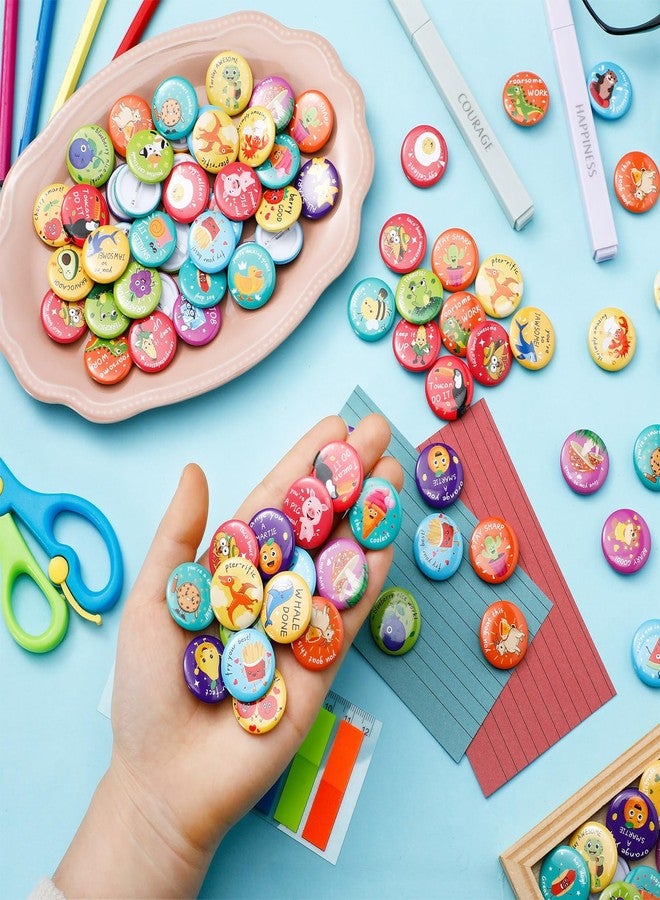 XunYee 200 Pcs Reward Button Pins Mini Round Inspirational Recognition Button Punny Motivational Pins Bulk Teacher Reward Pin for Kids Students Classroom Elementary Grade School Home Supplies - Image 3