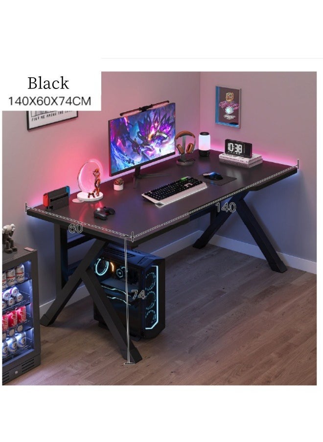 HOOKOR Gaming Table,Gaming Desk,Ergonomic PC Desktop Computer Desk,Home Office Desk,Versatile Gaming and Study Solution for Modern Homes,Ideal for Students and Gamers, Spacious and Functional，Black - Image 1