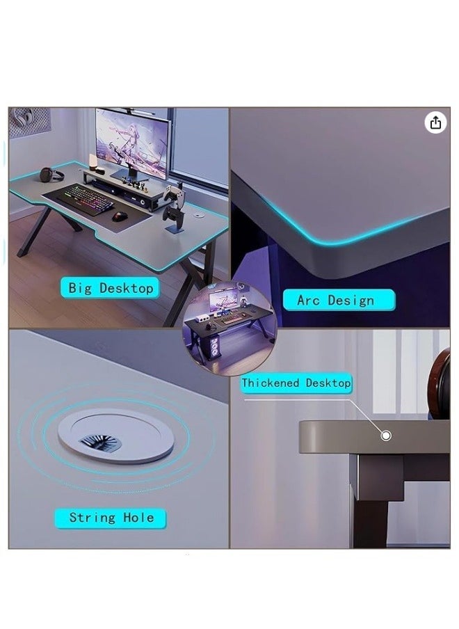 HOOKOR Gaming Table,Gaming Desk,Ergonomic PC Desktop Computer Desk,Home Office Desk,Versatile Gaming and Study Solution for Modern Homes,Ideal for Students and Gamers, Spacious and Functional，Black - Image 5