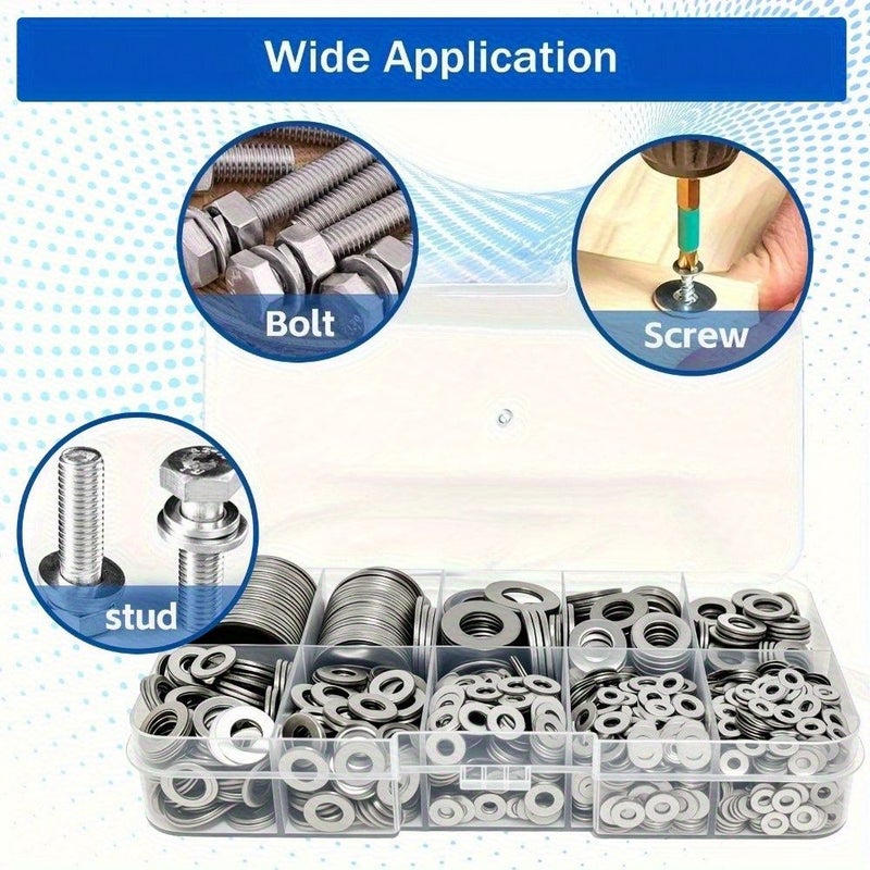 Flat Washer Assortment Kit M2 To M12 Polished Galvanized Finish Box - Image 5