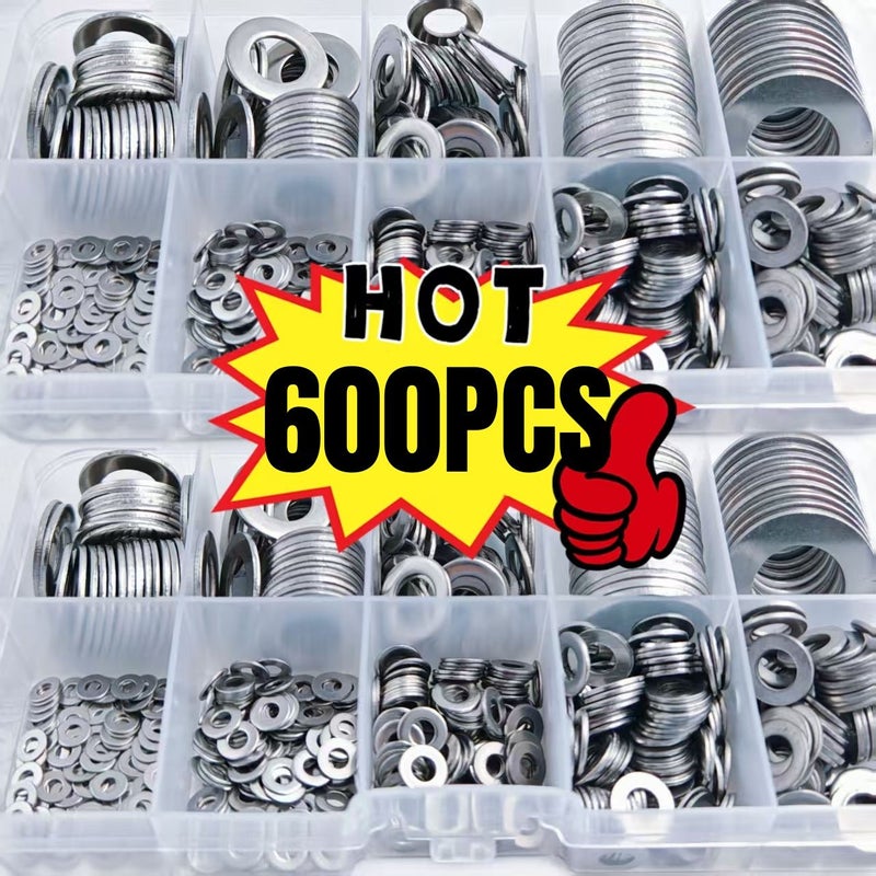 Flat Washer Assortment Kit M2 To M12 Polished Galvanized Finish Box - Image 1