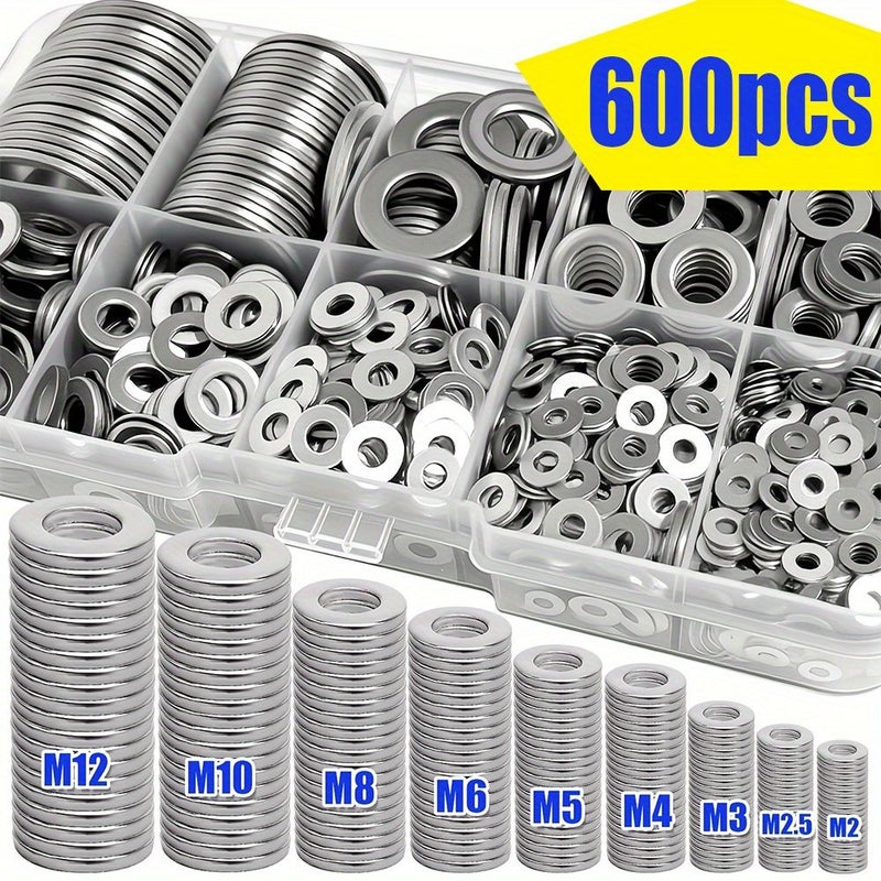 Flat Washer Assortment Kit M2 To M12 Polished Galvanized Finish Box - Image 2