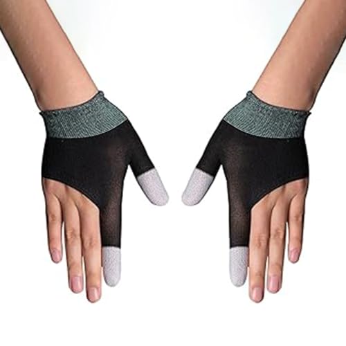 QPOIBSD Mobile Game Gloves, Ultra-Thin Mobile Gaming Gloves，Anti-Sweat Mobile Finger Sleeve Breathable for High-Ranking Players Mobile Game Streamer (Black) - Image 1