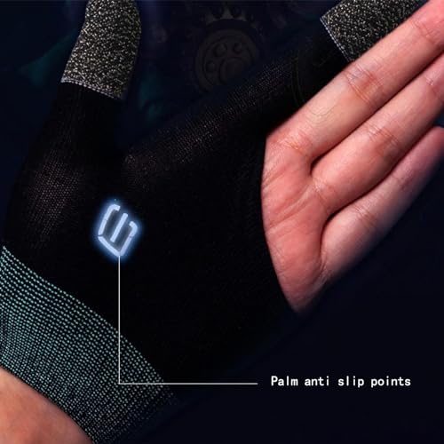 QPOIBSD Mobile Game Gloves, Ultra-Thin Mobile Gaming Gloves，Anti-Sweat Mobile Finger Sleeve Breathable for High-Ranking Players Mobile Game Streamer (Black) - Image 3