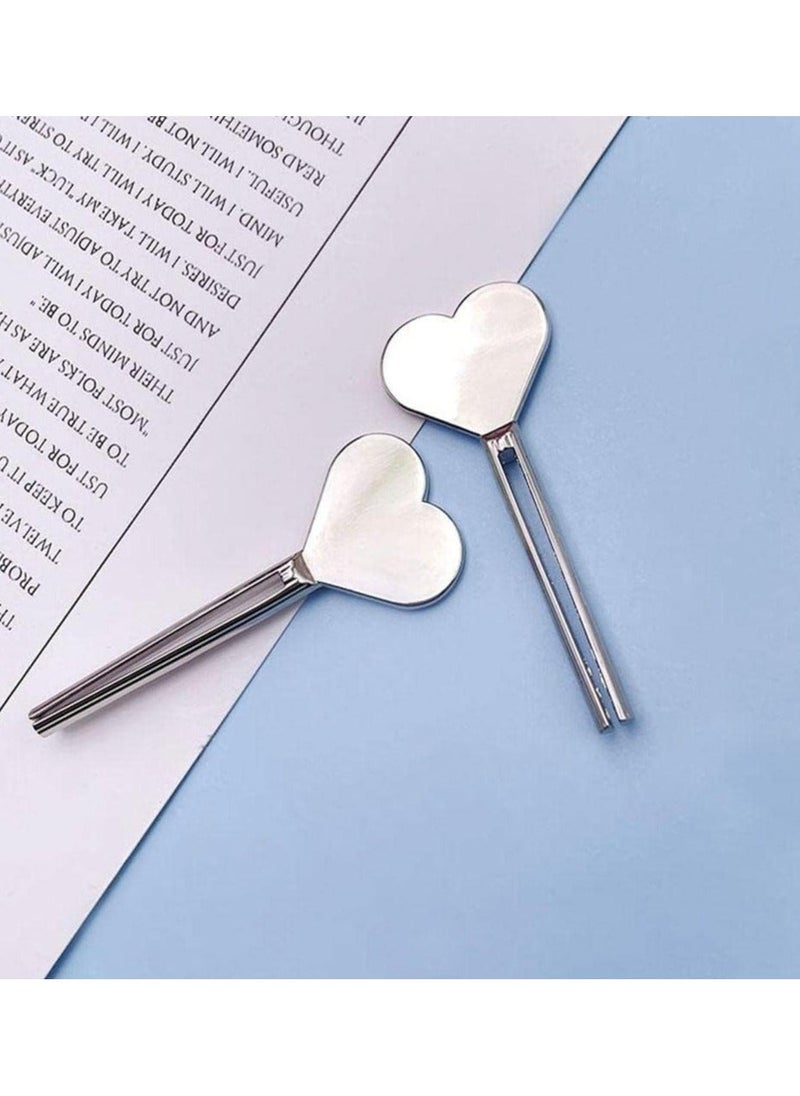 Generic 2 pcs Silver Metal Manual Toothpaste Squeezer Heart Stainless Steel Dispenser Tube Squeezer Hand Cream Tube Key Roller Set Bathroom Accessories Daily Living Tube Squeezing Aids  - Image 5