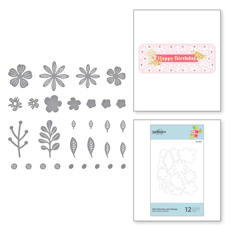 Spellbinders Etched Dies - Mini Blooms and Sprigs - Image 4