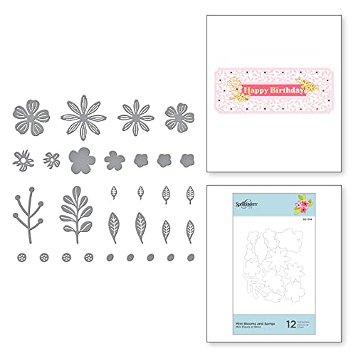 Spellbinders Etched Dies - Mini Blooms and Sprigs - Image 1