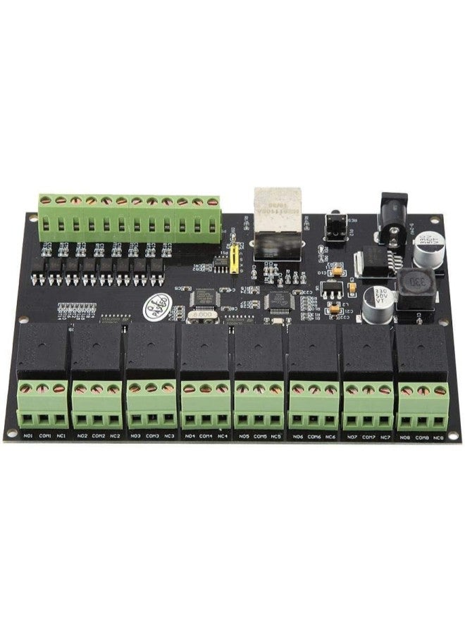 Timer Relay 8-Way Network Relay Switch Controller Ethernet TCP/IP Relay On-off Output Suitable for Smart Home Control Remote Control Lights Motors and Other elec