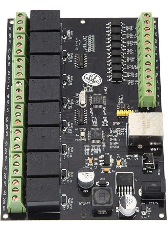 Timer Relay 8-Way Network Relay Switch Controller Ethernet TCP/IP Relay On-off Output Suitable for Smart Home Control Remote Control Lights Motors and Other elec