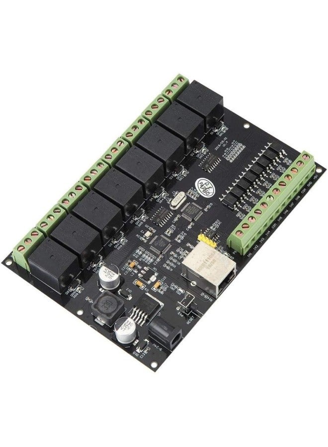 Timer Relay 8-Way Network Relay Switch Controller Ethernet TCP/IP Relay On-off Output Suitable for Smart Home Control Remote Control Lights Motors and Other elec