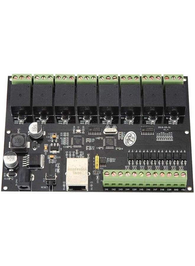 Timer Relay 8-Way Network Relay Switch Controller Ethernet TCP/IP Relay On-off Output Suitable for Smart Home Control Remote Control Lights Motors and Other elec