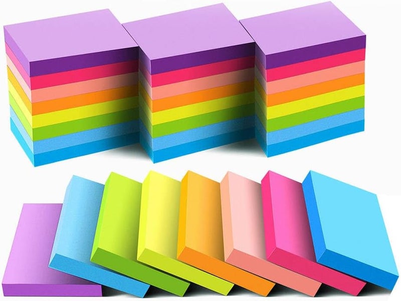 Vanpad Mini Sticky Notes 1.5x2 Inches, Bright Colors Self-Stick Pads, 24 Pack, 75 Sheets/Pad,1800 Sheets - Image 1
