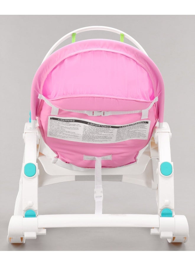 PlayNation Play Nation Portable Baby Rocker With Music, 2-in-1 Design, Adjustable Reclining Seat, Removable Feeding Tray, 0 Month+, 65 x 50 x 62 cm - Pink - Image 5
