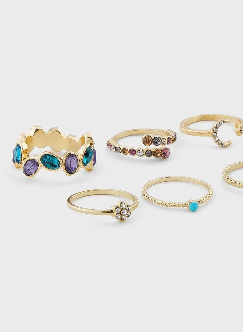 ELLA 10 Pack Celestial Mix Ring  Set