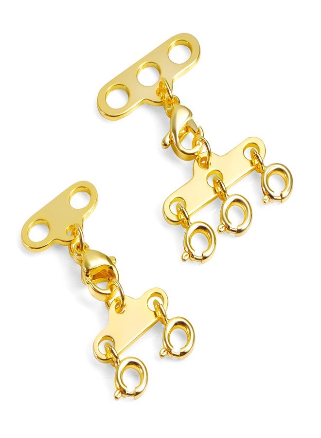 Ash's Choice Necklace Layering Clasps 14K Gold Necklace Separator for Layering Connectors for Multiple Necklaces（2 PCS） - Image 1