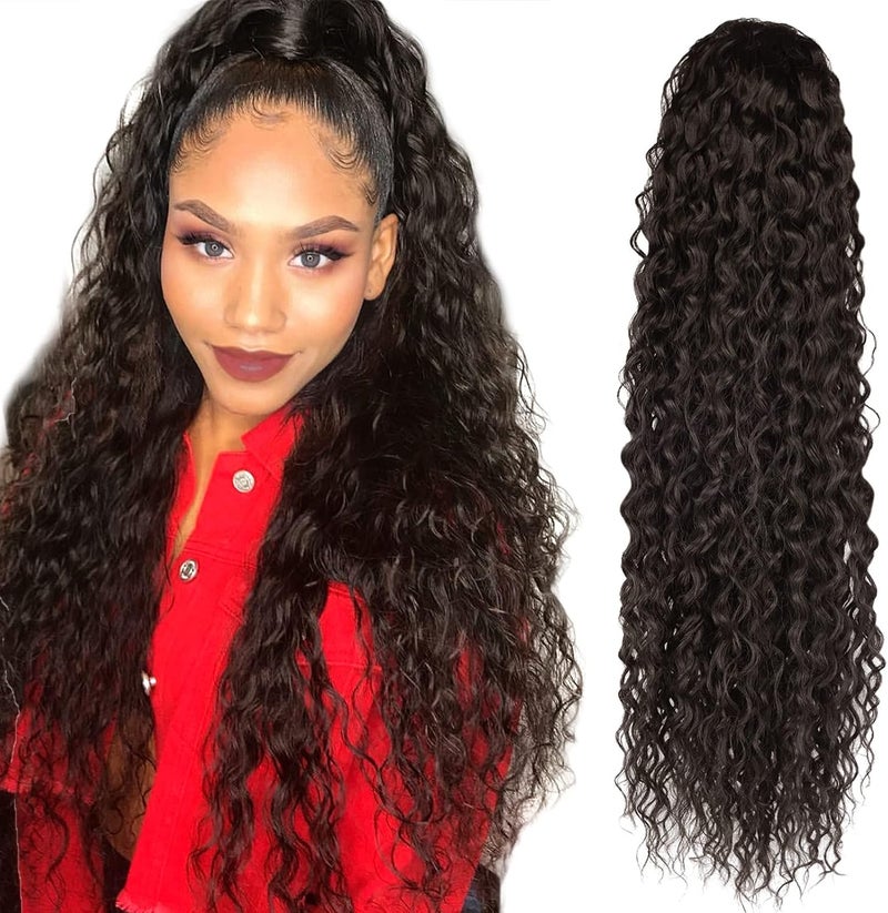 Drawstring Ponytail Extension 30 inch Long Curly Ponytail Hair Extension Synthetic Hairpiece for Women4 30 inch