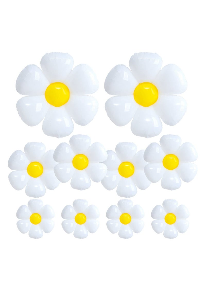 10 Pcs Daisy Balloons, Huge White Flower Aluminum Foil Balloons for Birthday, Baby Shower, Wedding, Daisy Party Decorations Supplies - Image 1