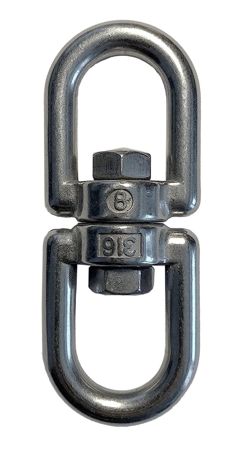 US Stainless Stainless Steel 316 Anchor Swivel Eye and Eye 5/16" or 8mm Marine Grade - Image 1