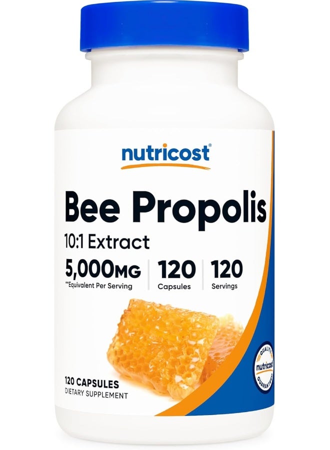 Nutricost Bee Propolis 10:1 Extract 5,000Mg Equivalent, 120 Capsules - Image 1