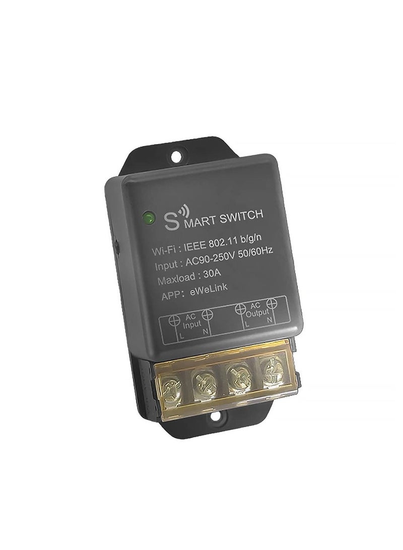 SOLARAE WiFi Wireless Smart Light Switch, Work with eWelink 30A Wireless Intelligent Relay, 2.4Ghz Remote Control Light Switch, for Home Appliances Lamps Voice Control Switch, Voice Control Switch - Image 1