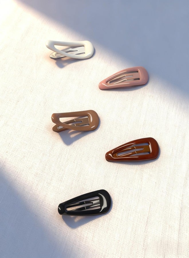 HXIELEC مجموعة مشابك شعر HXIELEC مكونة من 25 مشبكًا على شكل قطرة ماء، مشابك شعر معدنية لامعة غير قابلة للانزلاق للنساء والفتيات، 5 ألوان مع علبة تخزين، إكسسوارات شعر - Image 2