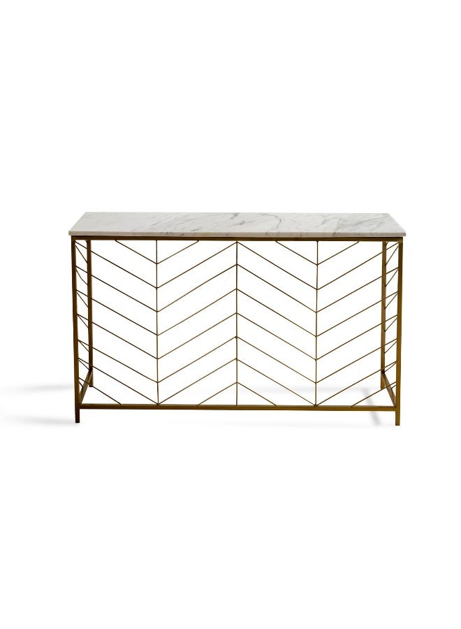 Pan Home Mullan New Console Table Set Of 2 Marble - White And Gold ~ White  - Image 1