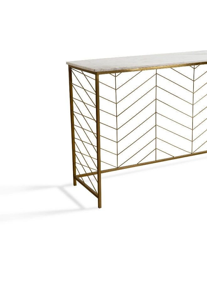 Pan Home Mullan New Console Table Set Of 2 Marble - White And Gold ~ White  - Image 5