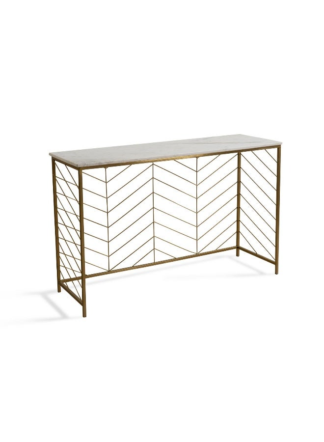 Pan Home Mullan New Console Table Set Of 2 Marble - White And Gold ~ White  - Image 3