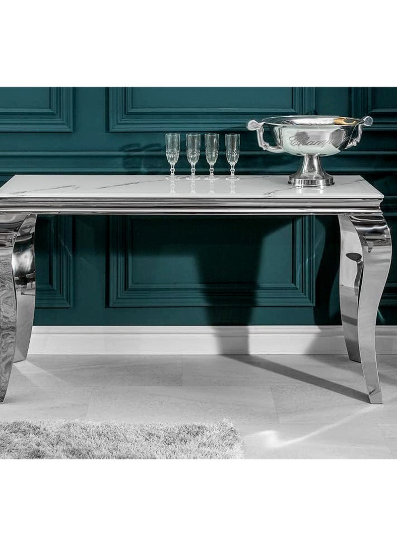 Living Entry table console living room stainless steel modern furniture console table with marble top 140*40cm - Image 3