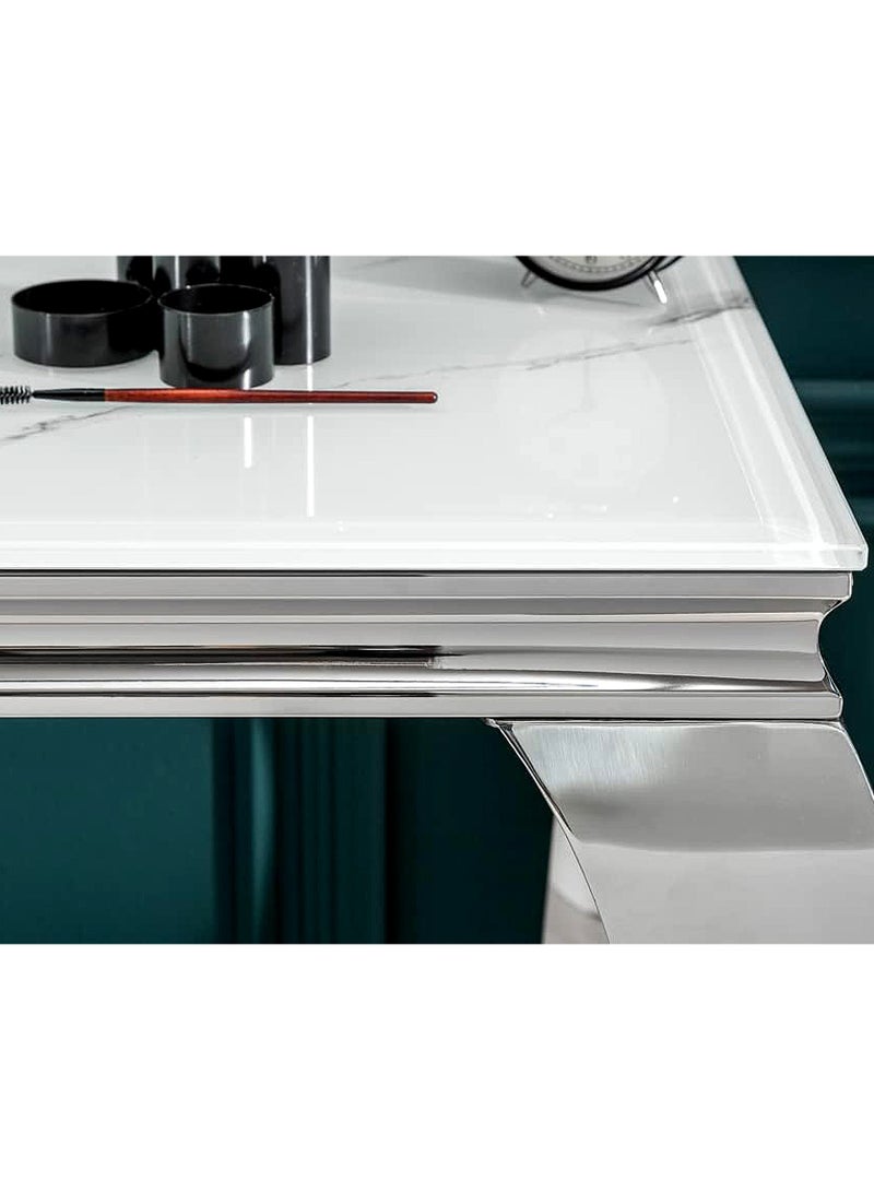 Living Entry table console living room stainless steel modern furniture console table with marble top 140*40cm - Image 5