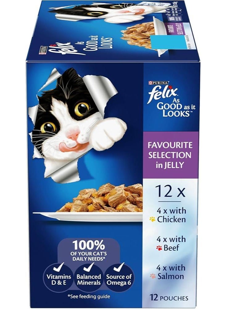 Felix Is Good It Look Double Delicious Wet Cat Food Set, 85g, 12-pack, Adult Seafood - Image 5
