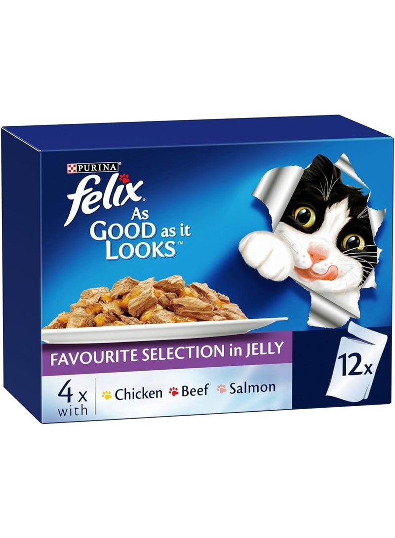 Felix Is Good It Look Double Delicious Wet Cat Food Set, 85g, 12-pack, Adult Seafood - Image 1