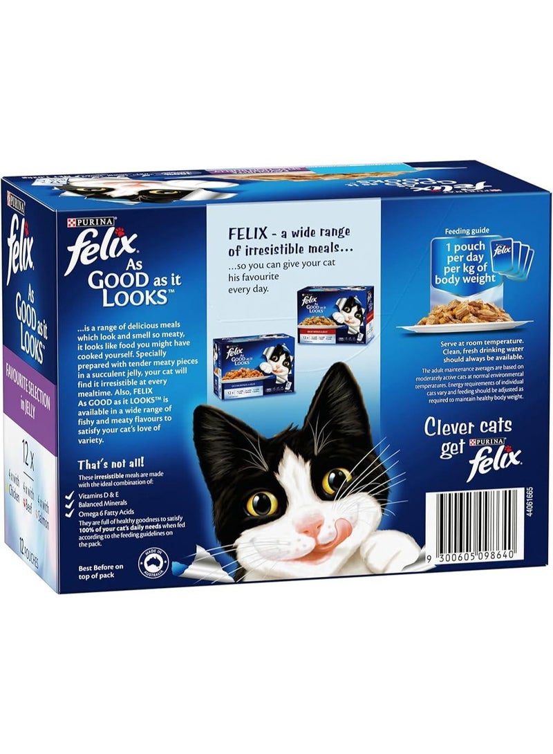 Felix Is Good It Look Double Delicious Wet Cat Food Set, 85g, 12-pack, Adult Seafood - Image 2