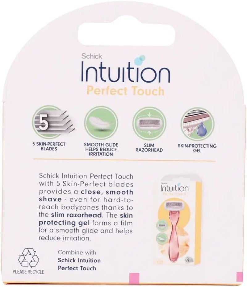 Intuition Schick Intuition Perfect Touch Razor for Women with 5 Ultra Thin Blades and Skin Protecting Gel - Refill Cartridges (4 Count) - Image 3